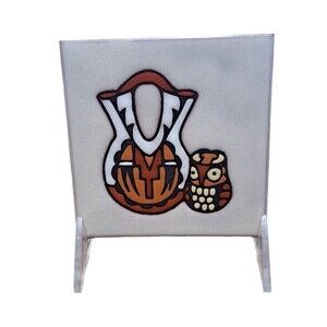 Cleo Teissedre Ceramic Tile 4" Wall Art Trivet/Coaster Native Southwest Owl
